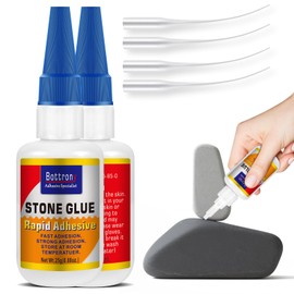 Bottrony Stone Glue - 2 Pcs Fast Drying Clear Super Glue for Rock, Granite, Marble, Tile Repair - Waterproof & Heat-Resistant Strong Bond for Natural & Artificial Stone