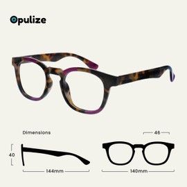 OPULIZE Ava Lesebrille 2er Pack Schmeichelhaft Abgerundet Rahmen Federscharniere Kratzfest Lila Rot Herren Damen RR62-5Z +3.50
