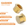 GASHER 3/8"NPT Brass Pipe Cap, NPT Female Thread Socket Pipe