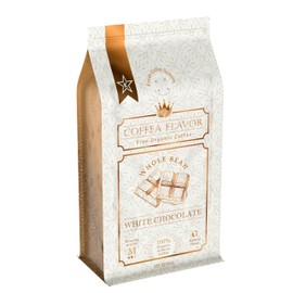 White Chocolate Flavored Whole Bean Coffee – Organic, Medium Roast, 100% Arabica, Single Origin – Naturally Flavored – by Coffea Flavor