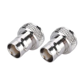 ASHATA SMA to BNC Connector, 2 Piece SMA Female to BNC Female Conversion Adapter, SMA to BNC Adapter with Stable Adjustment for High Frequency Applications, Antennas, WiFi Devices