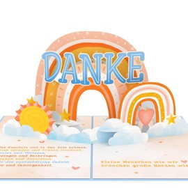 papercrush® Pop Up Thank You Card for Teachers - 3D Greeting Card with Rainbow for Nursery Teacher to Say Thank You Card for Saying Thank You Card for Saying Goodbye to Kindergarten, Thank You for