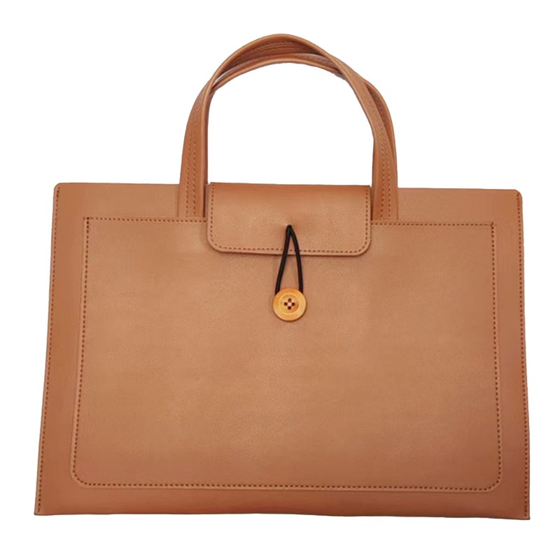PU Leather Computer Bag Thin Lightweight Handheld Laptop Tote Bag