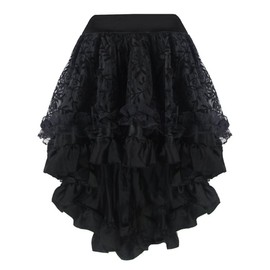 Martya Women's Steampunk Gothic Dress Costume Vintage Multi Layered Chiffon Skirt Plus Size