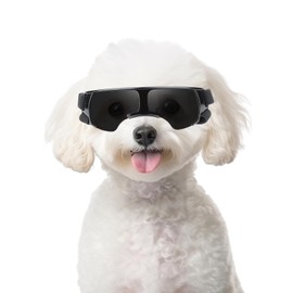 Dog Goggles Sunglasses Small to Medium Breed, Anti-Fog UV400 Lens Puppy Sunglasses, Adjustable Lightweight Doggie Goggles for UV, Wind, Snow, Dust Protection, Black