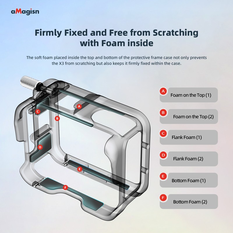 aMagisn AG01 Sports Camera Video Cage Camera Cage Aluminum Alloy