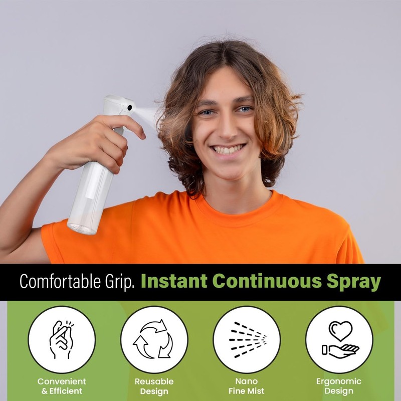 VigorPath Continuous Spray Bottle for Hair – Fine Mist Mister