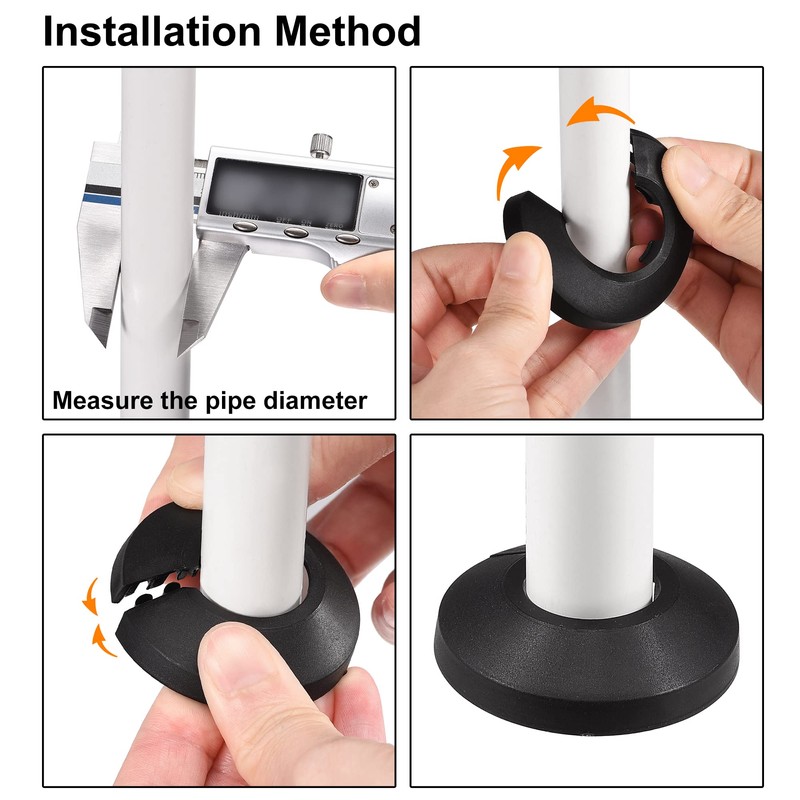 sourcing map 20mm Pipe Cover Decoration PP Plastic Water Pipe