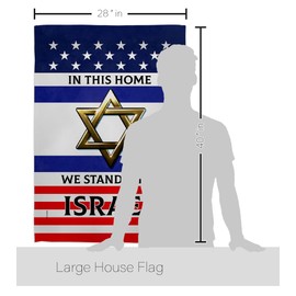 USA Decoration American Israel Eagle Pole Set Home Banner Room Wall Art Patio Porch Lawn Garden Flag Stand Holder Outdoor Tapestry Grandma Gifts Bandera de IsraeliHouse, Jewish Decorations Made In USA