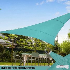 TANG Sunshades Depot 15'x19'x24' Right Triangle Waterproof Knitted Shade Sail with 8 inch Kit Curved Edge Turquoise U*V Block Shade Fabric Pergola Carport Awning Canopy Replacement Awning