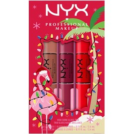 Nyx Professional Makeup, Shine Loud Trío Holidays, Tono Rojo, Café y Morado