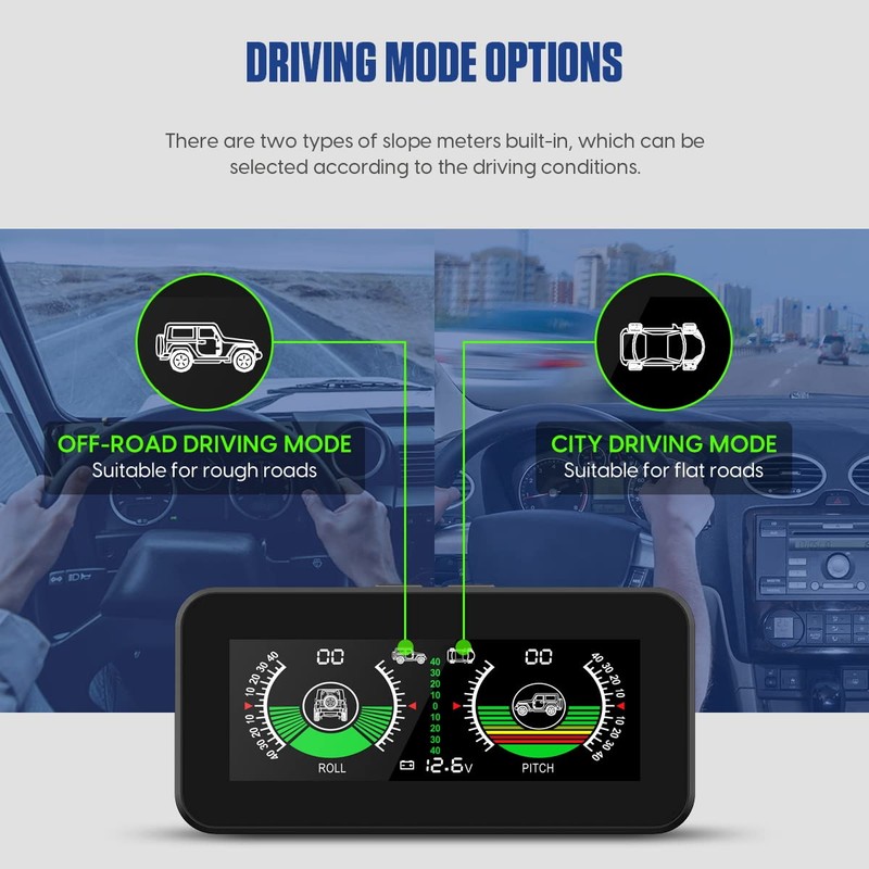 MR CARTOOL Car Digital Inclinometer M50 Automotive HUD Angle Slope