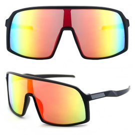 Zhenghebuy Cycling Glasses,Sports Sunglasses,Cycling Sunglasses for Men Women,Sun Glasses UV400 Protection for Ski Goggles,Bicycle,Motorbik(red)