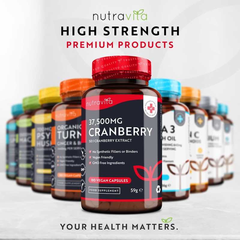 Nutravita Max Strength Cranberry 37,500mg - 180 Vegan Capsules –