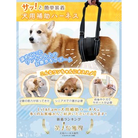Lil&Fam Dog Nursing Harness, Walking Aid Harness, Includes Wrap Band, Easy to Put On and Take Off, Adjustable Size, Small Dogs, Medium Dogs, Large Dogs, Old Dogs (Large)
