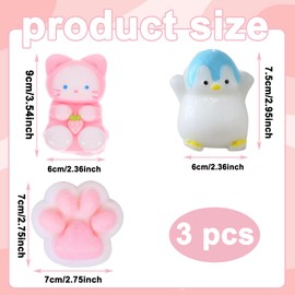 3 Pcs Taba Squishy, Taba Squishy Paw, Compact And Portable, Anxiety Relieving And Relaxing Toy, Suitable For Children And Adults Who Relieve Stress