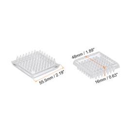 sourcing map 16 Pcs Carpet Protectors Spiked Caster Cups 1.89" Square Spiked Furniture Cup Furniture Carpet Protectors for Furniture Legs Table Chair Sofa
