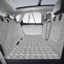 FEBKIAI Dog Car Seat Cover, Upgraded Heavy Duty Dog Seat Cover for Back Seat, Waterproof Dog Hammock Back Seat Extender for Dogs for Car, SUV, Truck, Grey 54" W x 64" L