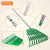 Gardzen 12 Tines Gardening Leaf Rake, Lightweight Steel Handle, Detachable,