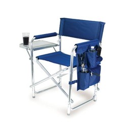 ONIVA - a Picnic Time brand - Sports Chair with Side Table, Beach Chair, Camp Chair for Adults, (Navy Blue)