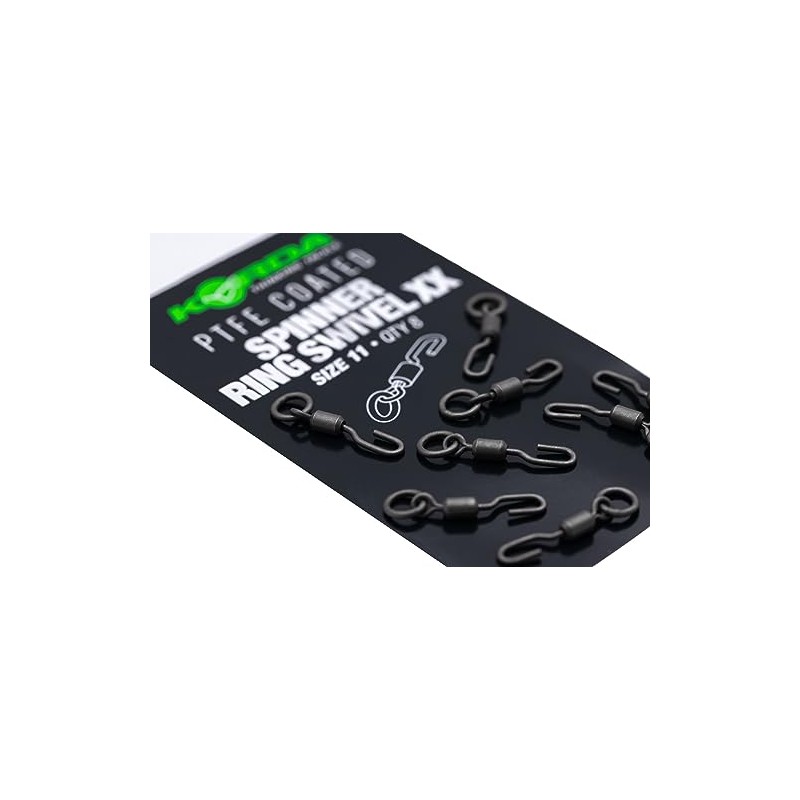 Korda PTFE Spinner Ring Swivels XX Size 11 Qty 8