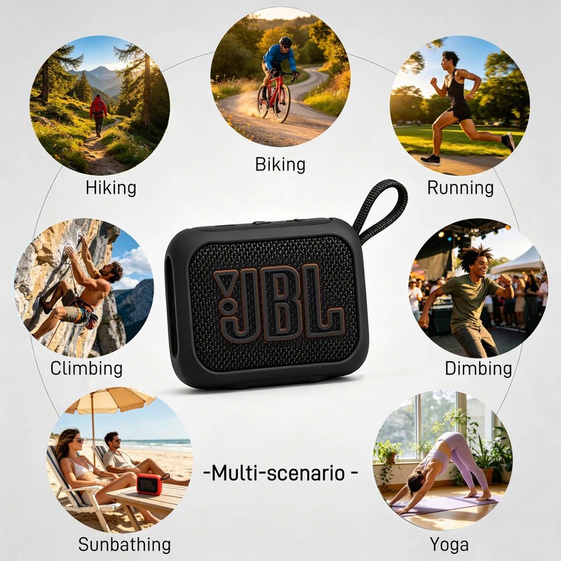 BLIKEJIN Silicone Protective Case Compatible with JBL GO5 Portable Bluetooth