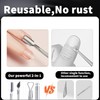 2 Pcs Stainless Steel Cuticle Pusher and Remover with Storage