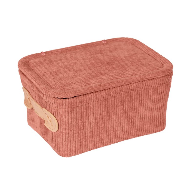 WENKO Anela Bathroom Basket with Lid Dusky Pink