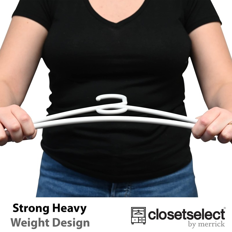 Heavy Duty Plastic Hangers, Made in USA, White Heavy Weight