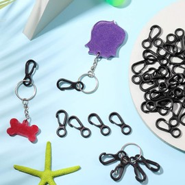 50Pcs Mini Carabiner Clip Tiny Spring Snap Hook Keychains Micro Carabiners for Paracord EDC Key Rings Outdoor Hiking Fishing Camping Backpack Accessories (White)