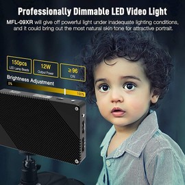 Moman MLX-RGB Dimmable Video Light 2500K-8500K CRI 96+ Camera LED Panel with OLED Display, Supports Three Light Modes Type-C Charging for Camera DSLR Camcorder Photography