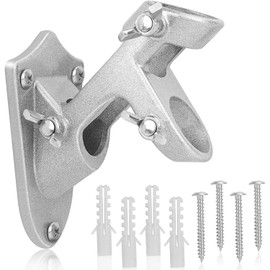 Flag Pole Holder, Outside House Flag Pole Bracket, Heavy Duty Metal Flag Mount, Aluminum Alloy Mounting Brackets, Outdoor Flag Holder- Strong Rust Free (Silver-1 Pack)