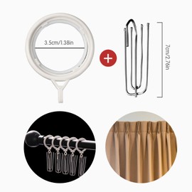 60 PCS Curtain Hooks Metal Curtain hooks Pinch Pleat Hooks Curtain Pins Tape Heavy Duty Zinc Metal Drapery Pin Hooks for Window Door Bathroom Curtain