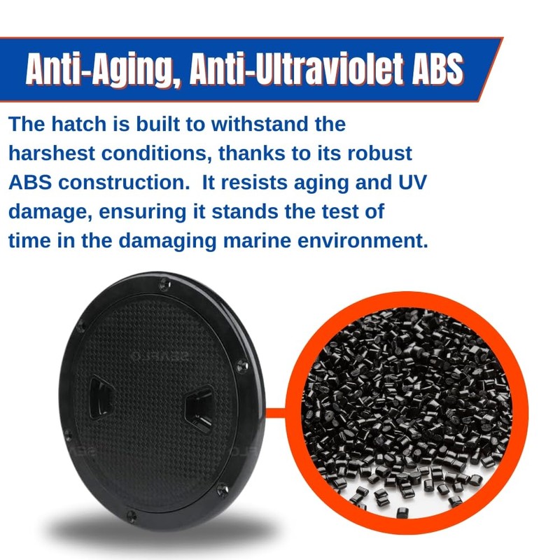 SEAFLO 4" - 8" Black Circular Non Slip Inspection Hatch