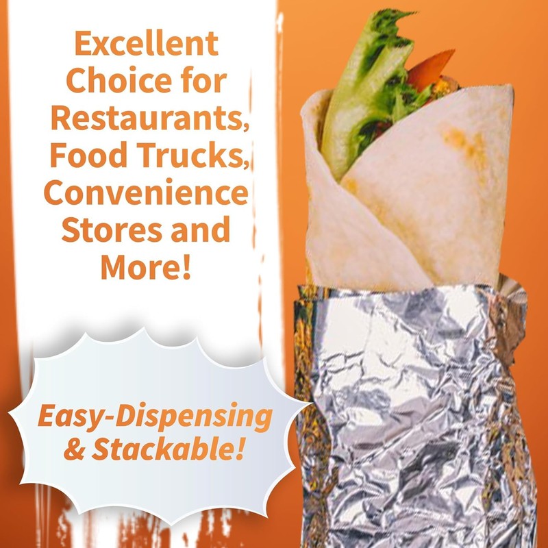 Insulation Sandwich Wrapping Paper Aluminum Foil Sheets - [100 Pack]