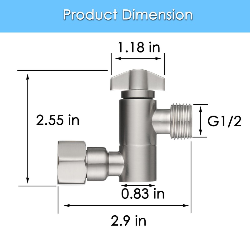 Senhozi Shower Head Elbow Adapter, Brushed Nickel 360° Adjustable Shower