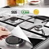 Luxerlife Stove Burner Covers Upgraded Double Thickness Silver Reusable Non-Stick