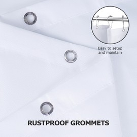 MhhYLL White Fabric Shower Curtain,Hotel Quality Shower Curtain Liner,Heavy Duty Cloth 12 G,Water Repellent Shower Liner,Machine Washable 48 x 72 Inches