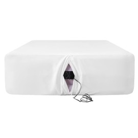 Antranfour Full Fitted Sheet for Air Mattress,with 24 Inch Extra Deep Pockets,Ultra Soft Durable Breathable Bed Sheets Cover for Inflatable Air Bed,with Pump Opening,Inflate at Any Time-White