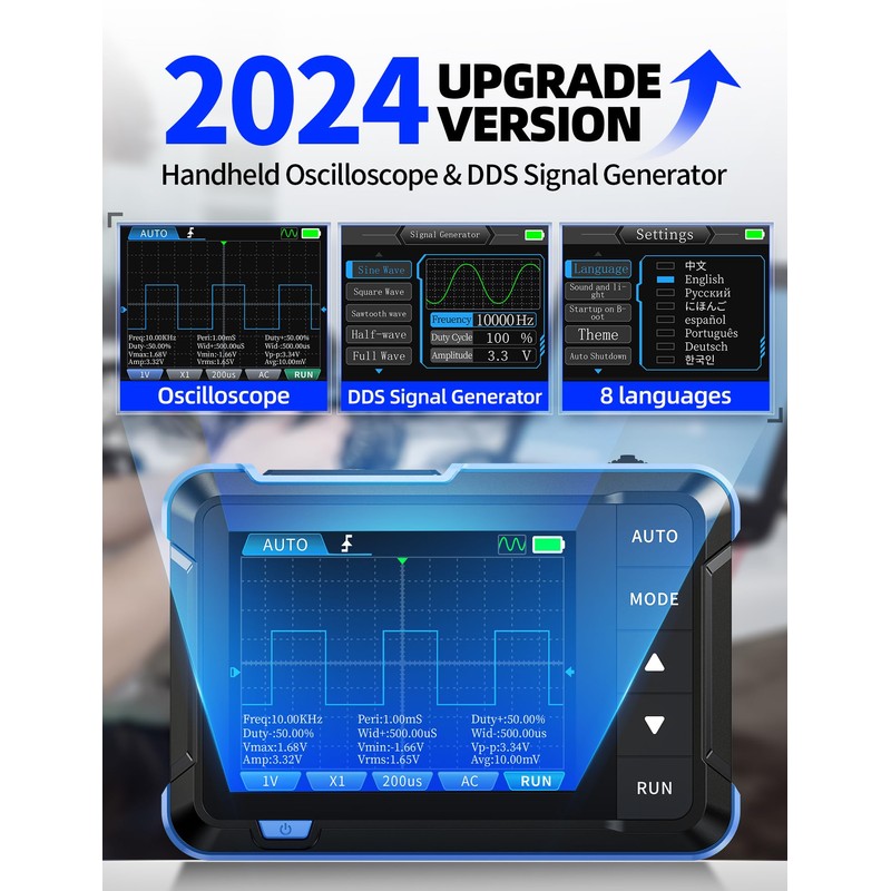 FNIRSI DSO153 2 in 1 Handheld Oscilloscope/DDS Signal Generator, Digital
