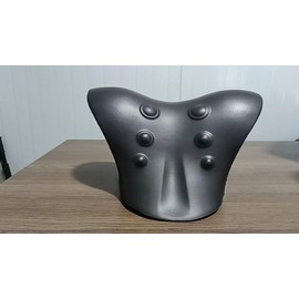 Zervikale Traktion Entspannungsgerät zur Linderung von Nacken- und Schulterschmerzen, Ausrichtung der Halswirbelsäule, Chiropraktik-Kissen, Nackenstrecker, Schwarz (Schwarz)