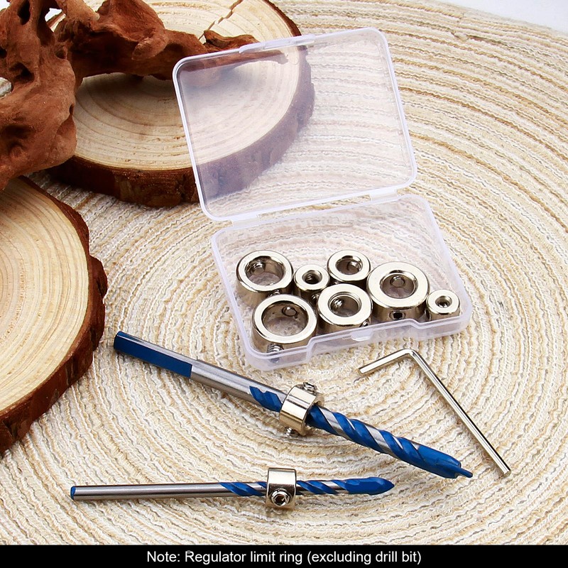9 Pieces Depth Stop Rings Set, Drill Depth Stop, Precise