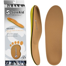 Soleaid Insoles I Semi-Flex Neutral Height Arch Support for Plantar Fasciitis - Full Length Anti-Fatigue Performance Orthotic Shoe Insert (Women 9-9.5 / Men 7-7.5)