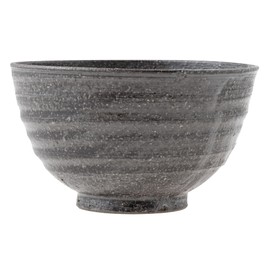 Marui Pottery MR-3-4601 Shigaraki Ware Rice Bowl Bowl Bowl with Capacity Approx. 33.4 fl oz (950 ml), Black Honey, Black