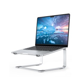 SOUNDANCE Laptop Stand for Desk, Metal Computer Riser, Heavy Stable PC Holder, Ergonomic Laptops Elevator for 12 to 17.3 Inches Notebook Computer, Silver
