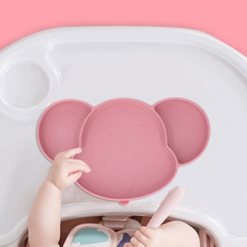 Baby Suction Plate Silicone Thick Edge Skid Resistance Cute Bear