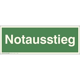 Betriebsausstattung24® Escape Sign Emergency Exit Film Photoluminescent 30 x 10.5 cm DIN 67510 Class C