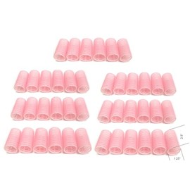 42 Count Diameter 1.25" Self Grip Non Slip Hair rollers for Medium Soft Curls pink