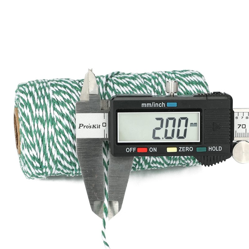 200M Green and White String Twine, Craft Cotton Thread Durable
