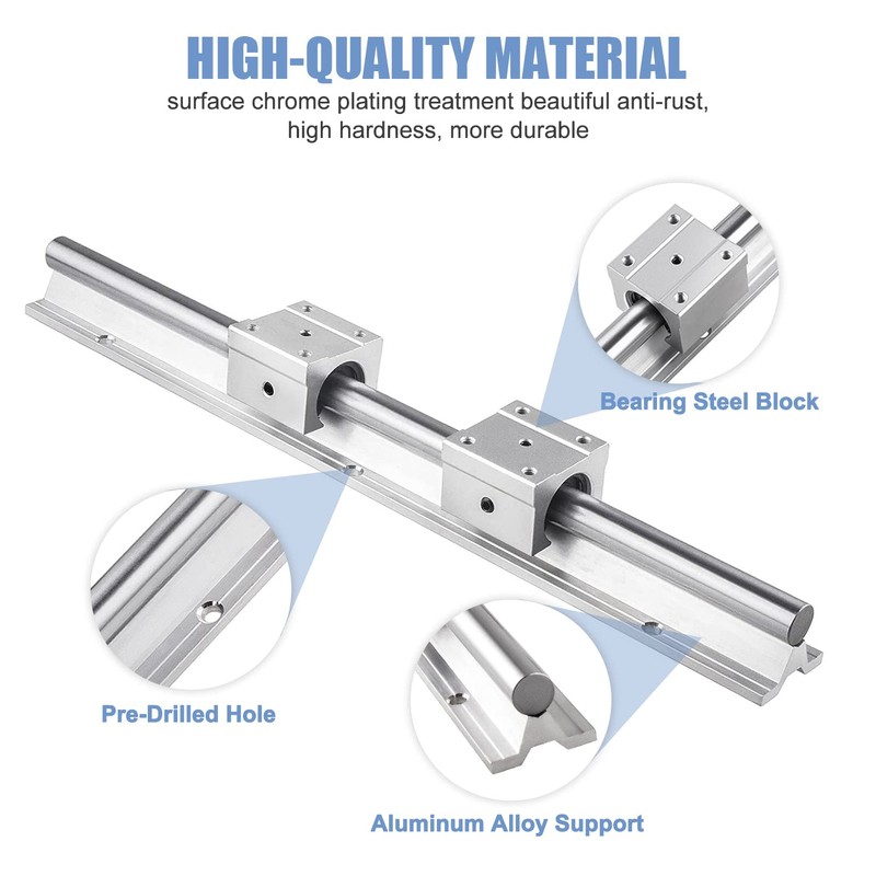 CNCMANS SBR20-800mm Linear Rail Linear Rails and Bearings Kit 2Pcs